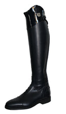 TUCCI Glässini Lack mit ETEX Reitstiefel (Verstärkung) Schwarz mit Schnürung