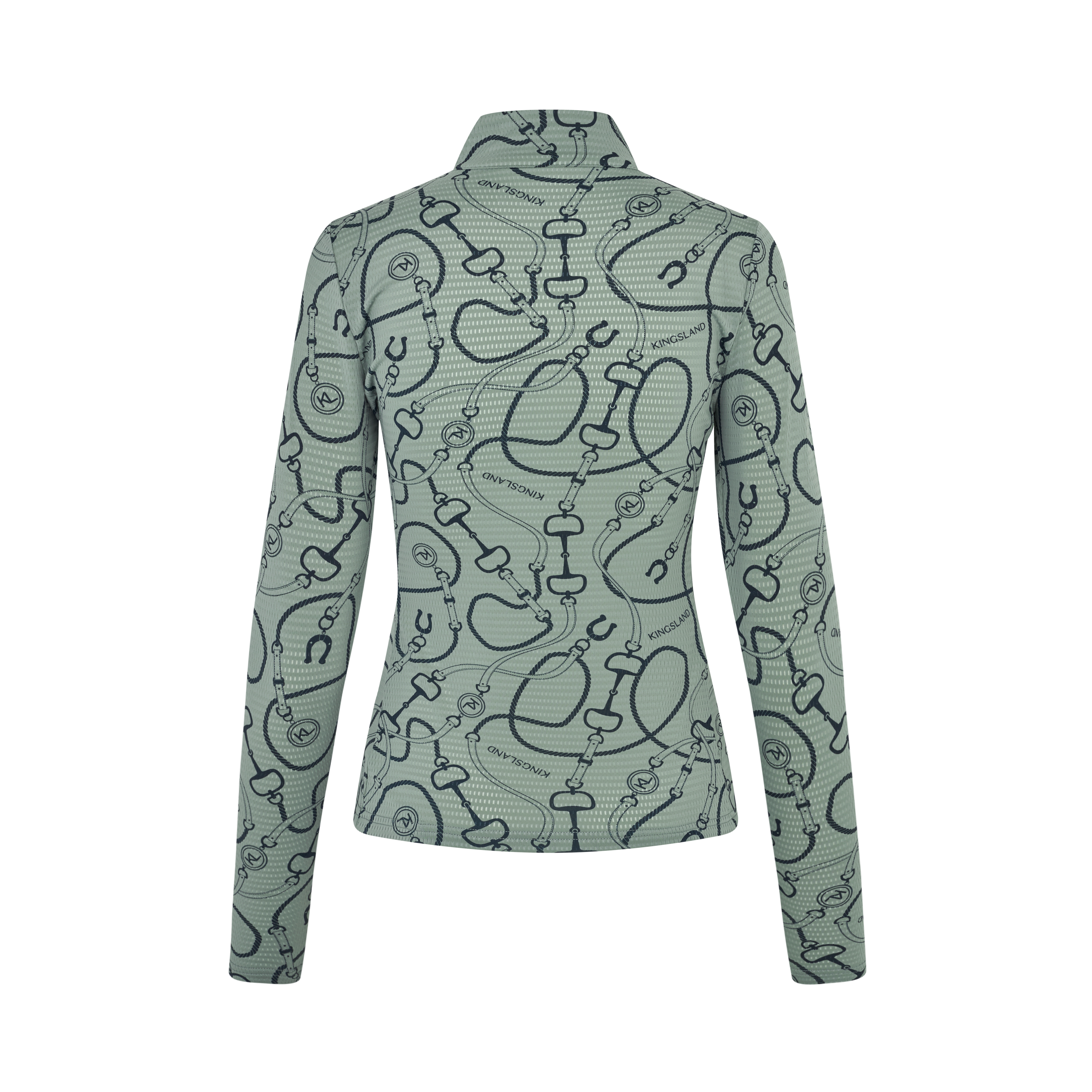 KLLarissa Damen Mesh Training Shirt Green Agave & Rainy Day