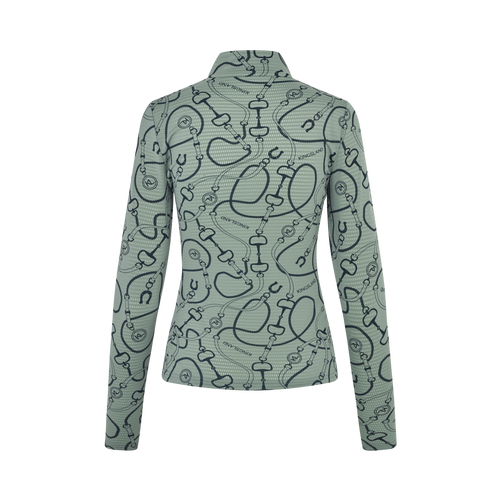 KLLarissa Damen Mesh Training Shirt Green Agave & Rainy Day