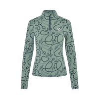 KLLarissa Damen Mesh Training Shirt Green Agave & Rainy Day