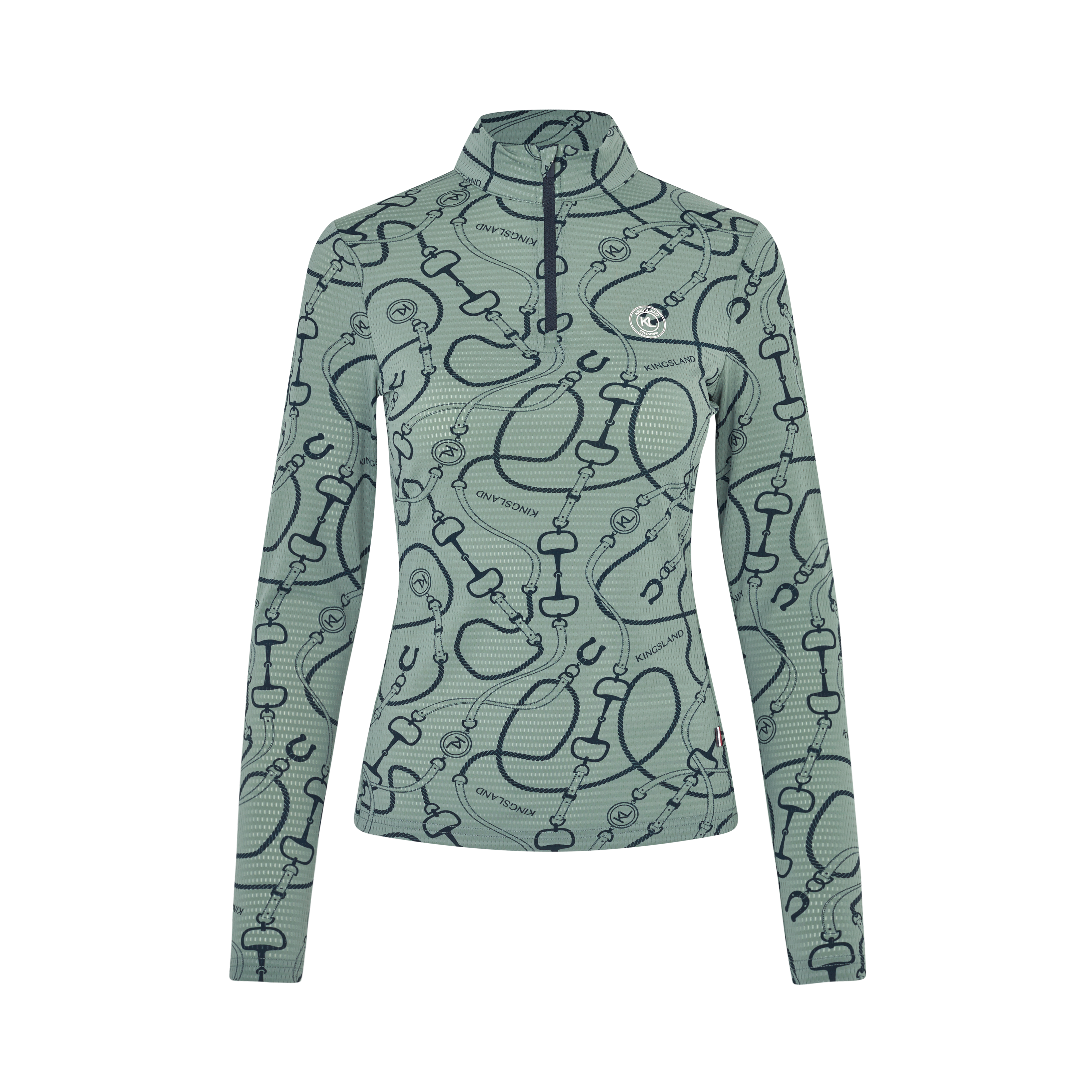 KLLarissa Damen Mesh Training Shirt Green Agave & Rainy Day