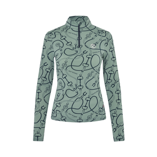KLLarissa Damen Mesh Training Shirt Green Agave & Rainy Day