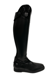 TUCCI Glässini Sofia Lack mit ETEX Reitstiefel (Verstärkung) Schwarz ohne Schnürung