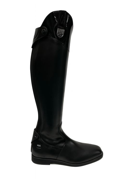 TUCCI Glässini Sofia Lack mit ETEX Reitstiefel (Verstärkung) Schwarz ohne Schnürung