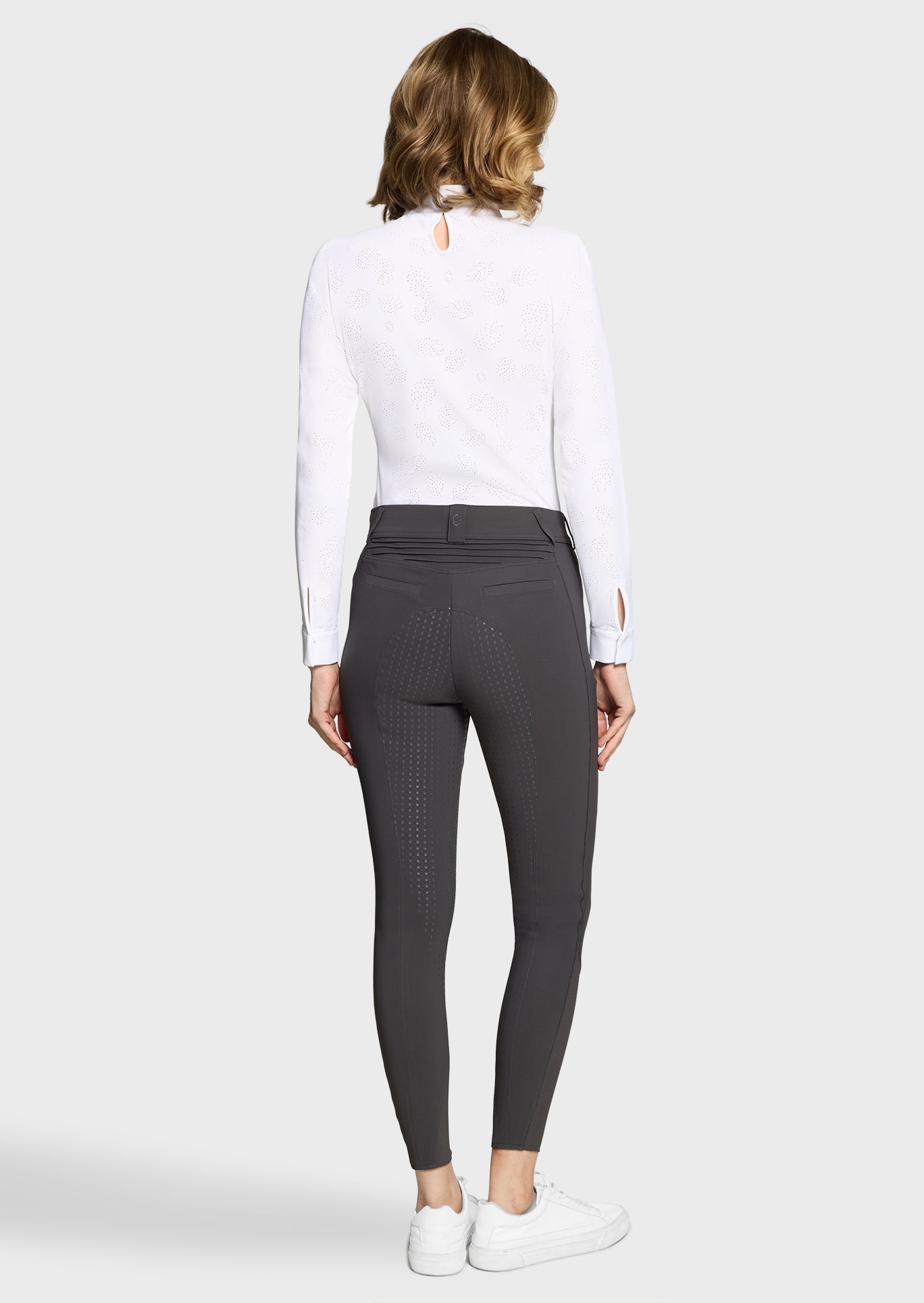 SAMSHIELD DAMEN OMEGA SPORT REITHOSE VOLL GRIP Weiß & Magnet