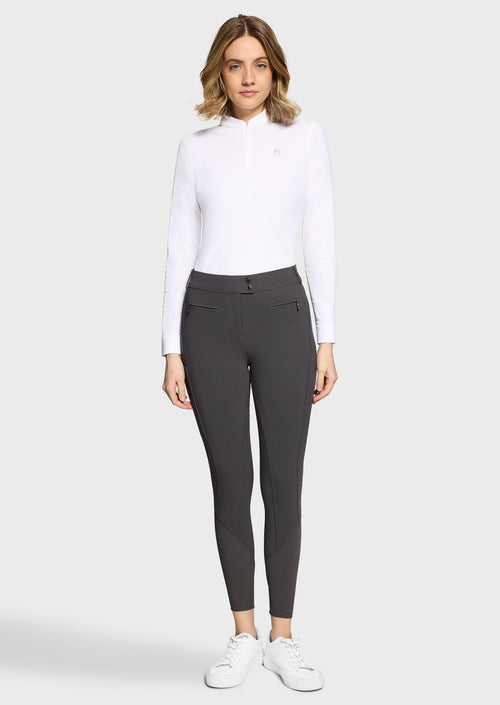 SAMSHIELD DAMEN OMEGA SPORT REITHOSE VOLL GRIP Weiß & Magnet