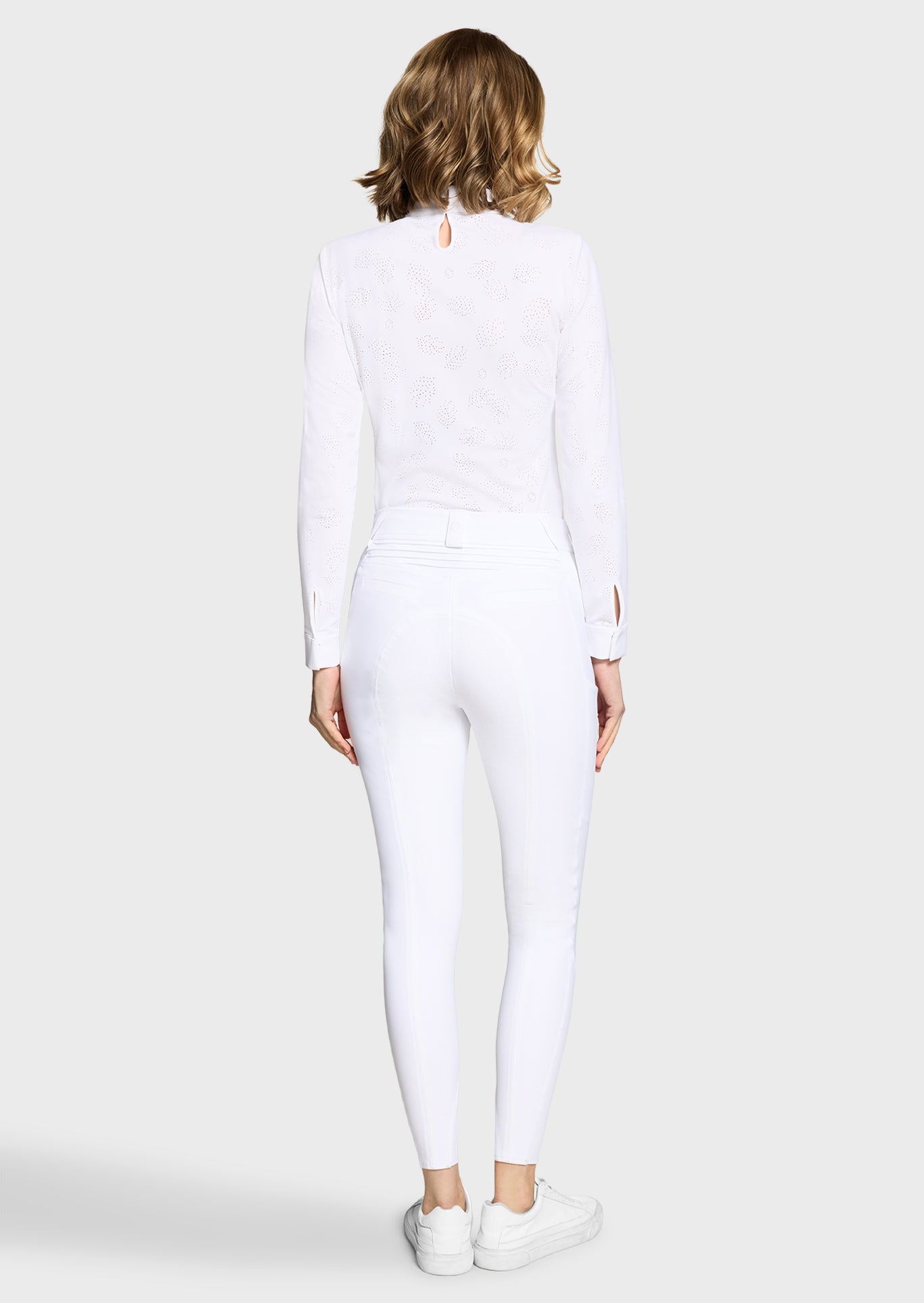 SAMSHIELD DAMEN OMEGA SPORT REITHOSE VOLL GRIP Weiß & Magnet