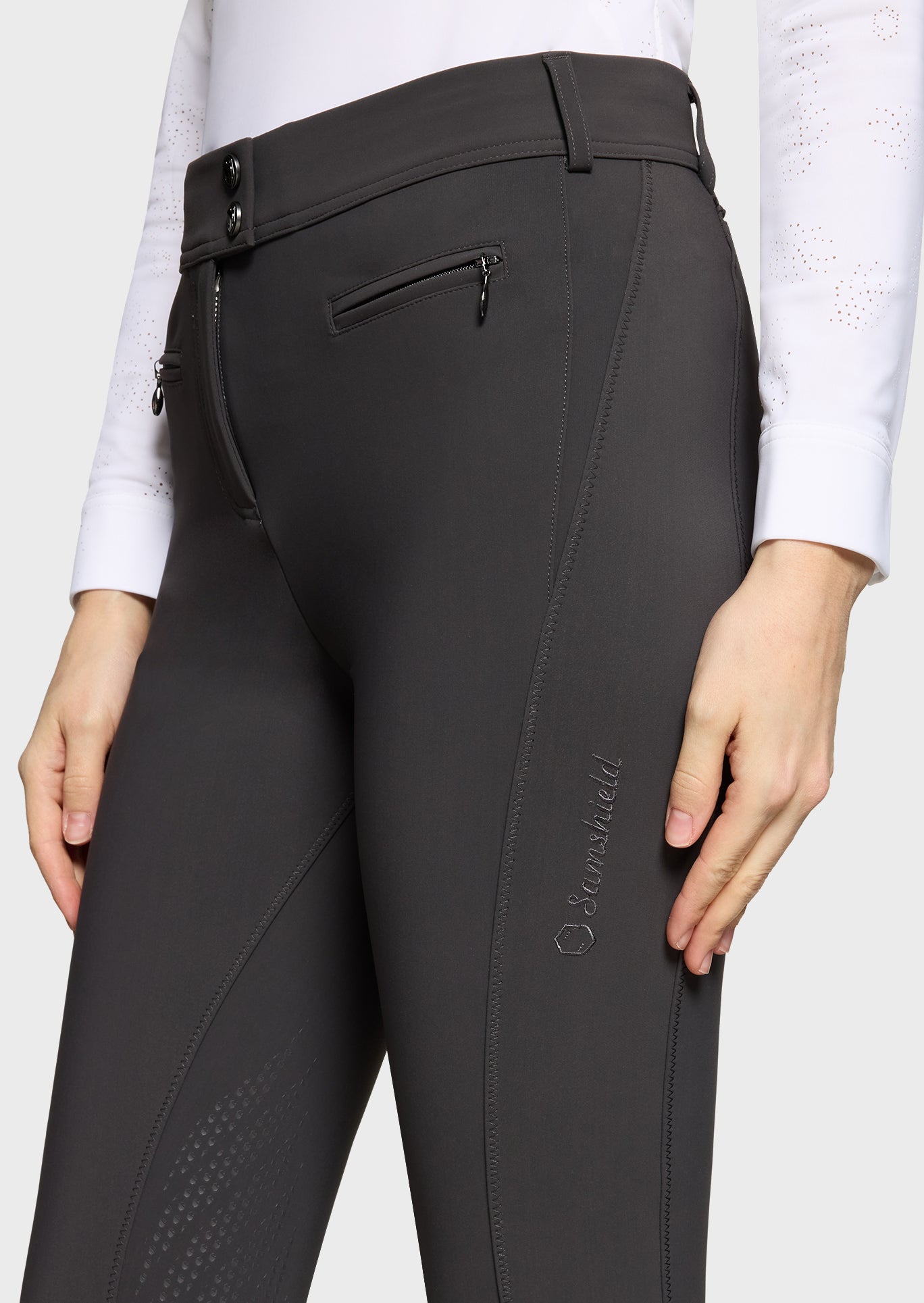 SAMSHIELD DAMEN OMEGA SPORT REITHOSE KNIE GRIP Weiß, Beige & Magnet