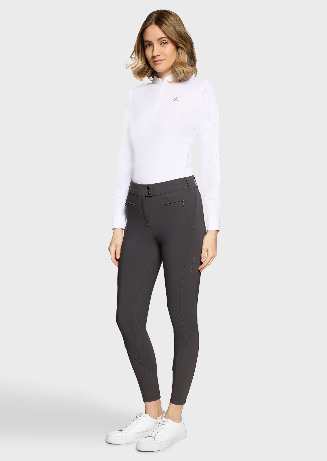 SAMSHIELD DAMEN OMEGA SPORT REITHOSE KNIE GRIP Weiß, Beige & Magnet