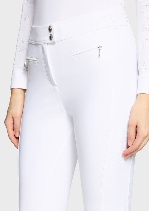 SAMSHIELD DAMEN OMEGA SPORT REITHOSE KNIE GRIP Weiß, Beige & Magnet