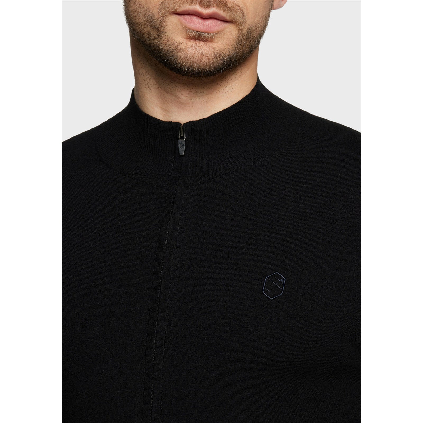 SAMSHIELD Enzo Schwarz Herren Langarm Strickjacke