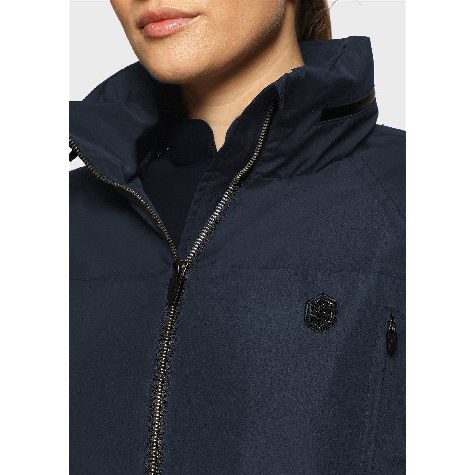 SAMSHIELD Liviana Damen Regenmantel Navy mit Crystal Steinen