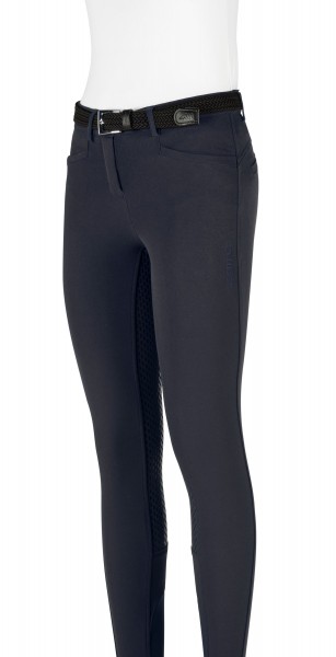 Equiline Mädchen Reithose Voll Grip Navy und Weiß