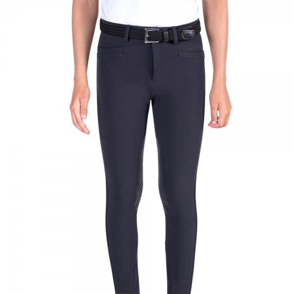 Equiline Jungen Reithose Knie Grip Navy und Weiß