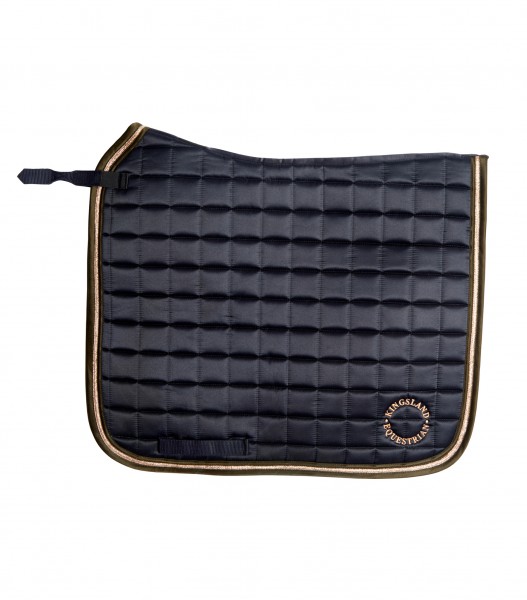 Kingsland KLSelena w. Satin and Lurex Piping Schabracke Navy, Green Black Ink und Brown Iron Dressag